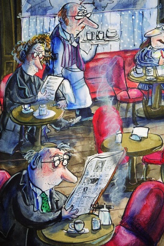 Einspaenner , 2002 (watercolor, acrylics, col. pencil on paper)