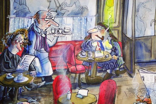 Einspaenner , 2002 (watercolor, acrylics, col. pencil on paper)